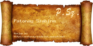 Patonay Szabina névjegykártya