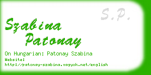 szabina patonay business card